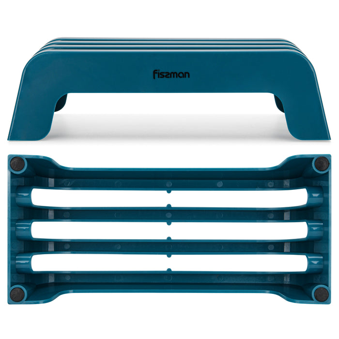 Set of 3 Chopping Boards 41x28 cm. 36x24 cm. 31x20 cm With Holder Blue (Plastic+ TPR)