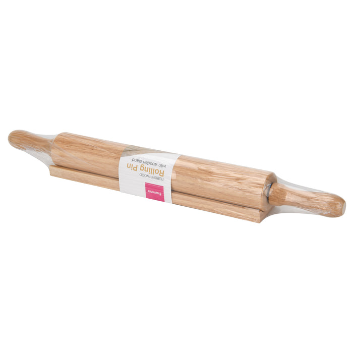 Rolling Pin 50cm With Wooden Stand Rubber Wood