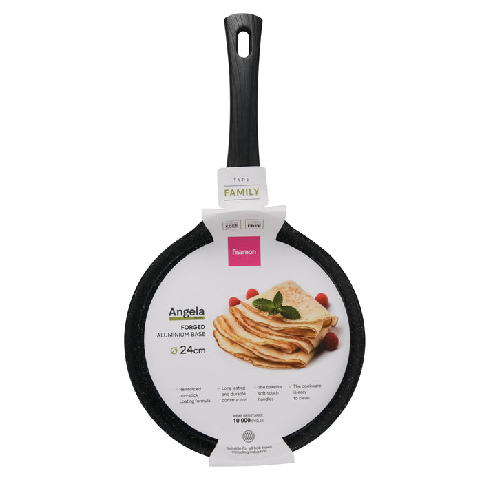 Crepe Pan Angela 24cm with Aluminum and Non- Stick Coating