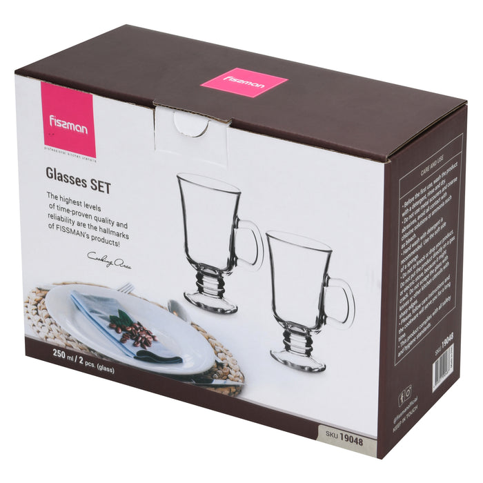 2-Piece Irish Coffee Glass Mugs 250ml
