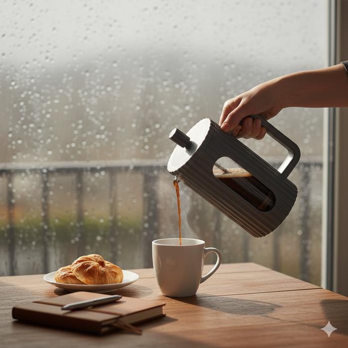 French Press Coffee Maker 350ml Borosilicate Glass