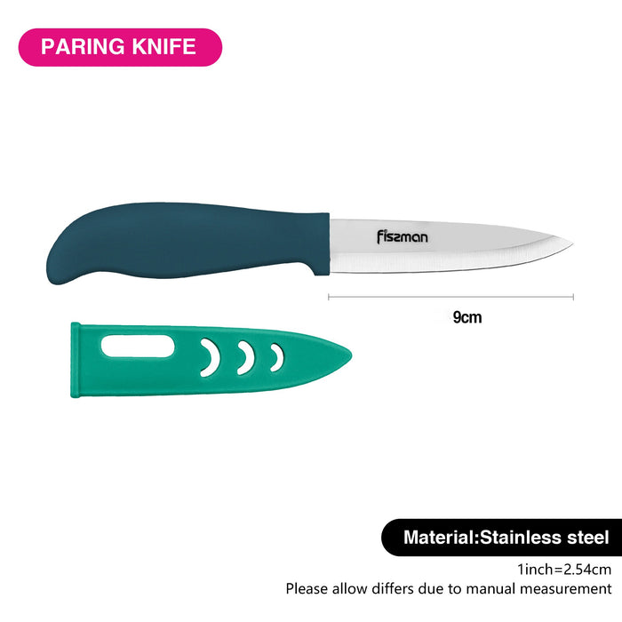 4" Ceramic Paring Knife with Sheath, White Blade Peeling Knife | Ultra-Sharp Paring Knife for Meat, Fruits, Vegetables (Mint)