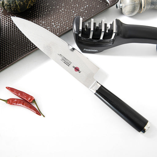 8" Chefs Knife SAMURAI MUSASHI 20cm (Steel DAMASCUS)
