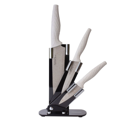 4-Piece Knife set YUMI with acrylic stand (non-stick coated steel)