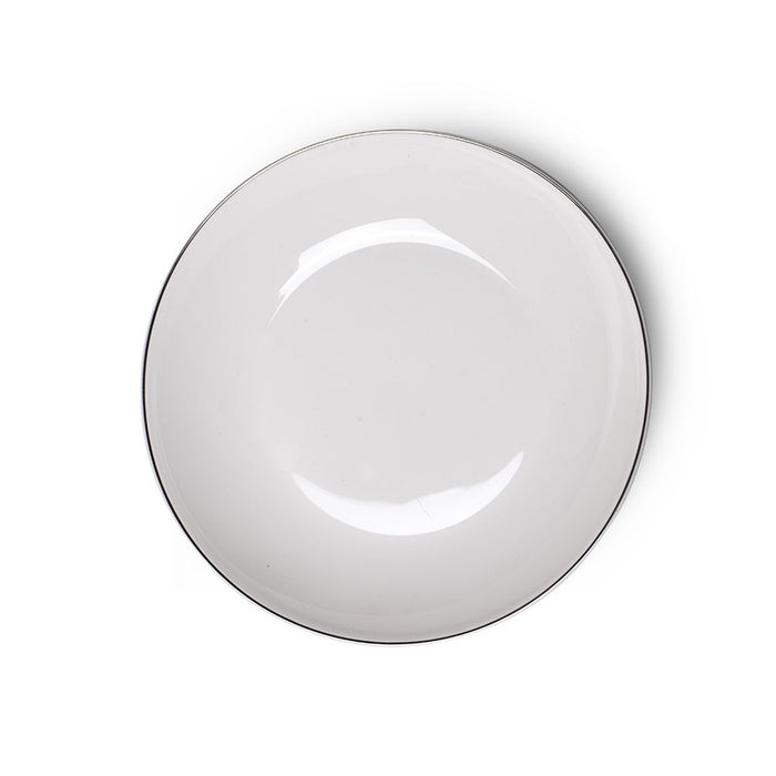 Deep Plate 20cm Milky White Porcelain Aleksa Series