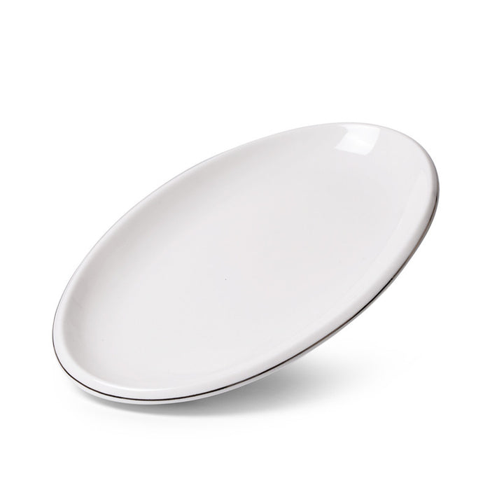 Oval Plate 35cm Milky White Porcelain Aleksa Series