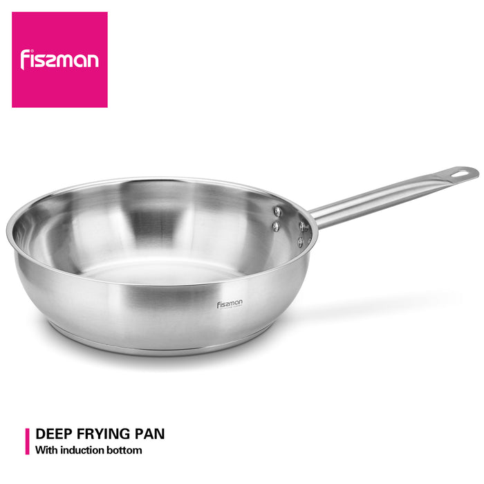 Frying pan 28x6.5 cm Without Glass Lid (INOX304) Stainless Steel
