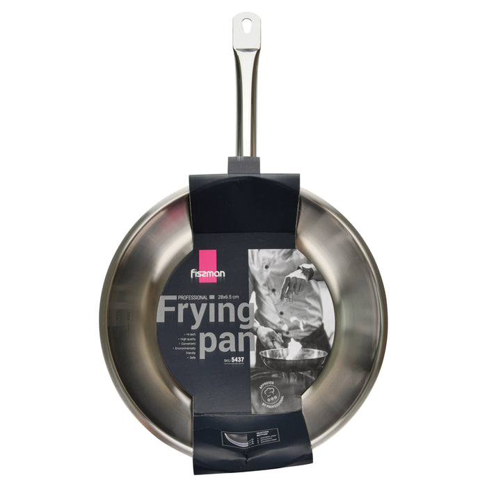 Frying pan 28x6.5 cm Without Glass Lid (INOX304) Stainless Steel