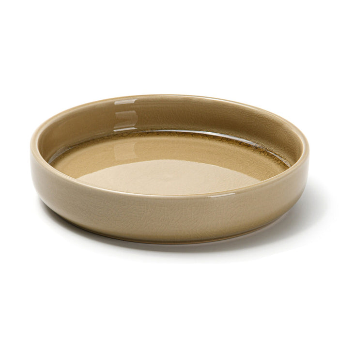 Ceramic Plate Beige Crackle 17.5cm