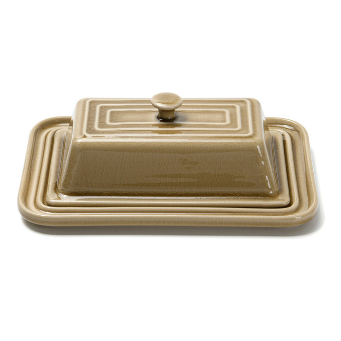 Butter Dish 21cm Crackle Ceramic Tableware Series