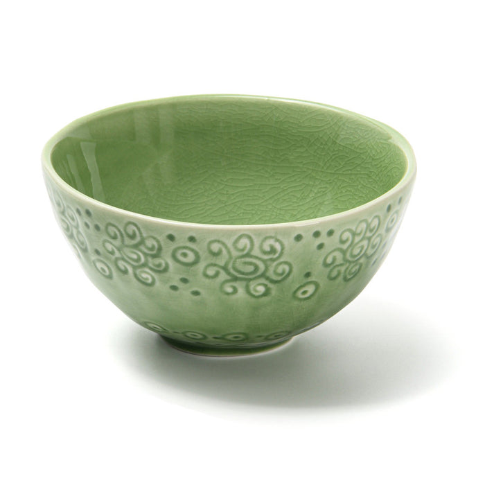 580ml Bowl 14cm Green Crackle Ceramic Tableware Series