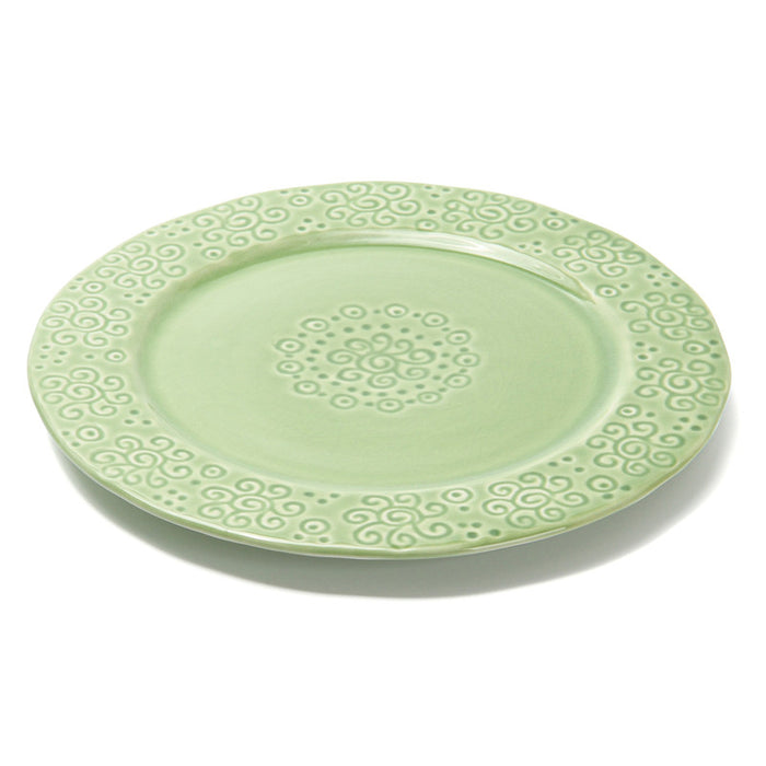21cm Dinner Plate Green Crackle Ceramic Tableware Series