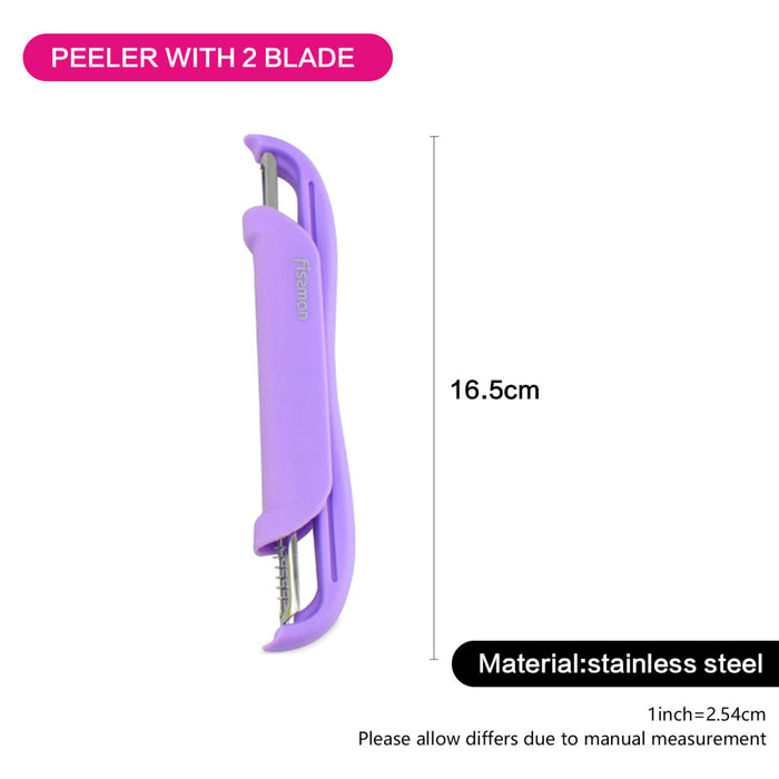Stainless Steel P-peeler with 2 Blades Purple