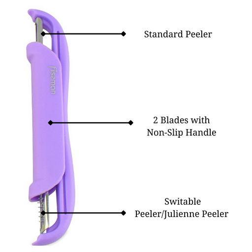 Stainless Steel P-peeler with 2 Blades Purple