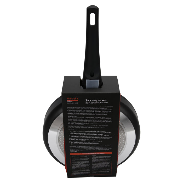 2-Piece Frying Pans Marbella 20x4.5cm And 26x5.5cm (Aluminium With Non-Stick Coating)