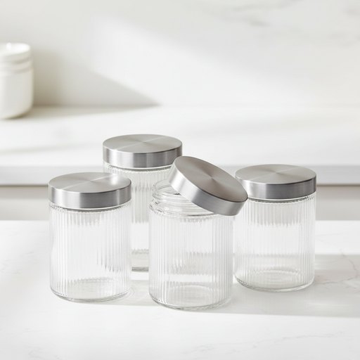 4-Piece Food Storage Jars 1300ml (Glass)
