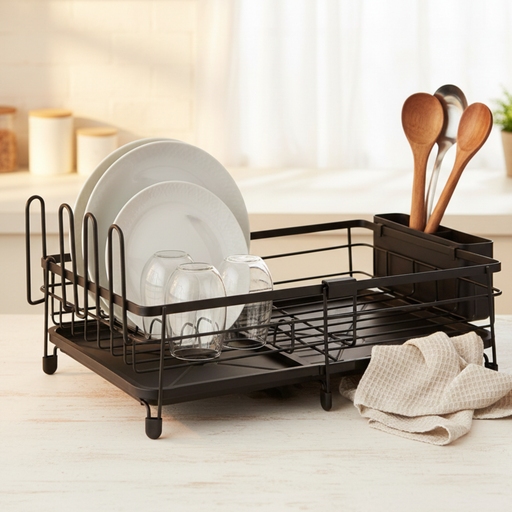 Extendable Dish Drying Rack 51x31x14 (Stainless Steel, Plastic)