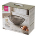 Strainer Sets with Resting Base - 22, 24, 26.5cm - Stainless Steel Colander Strainer with Handle