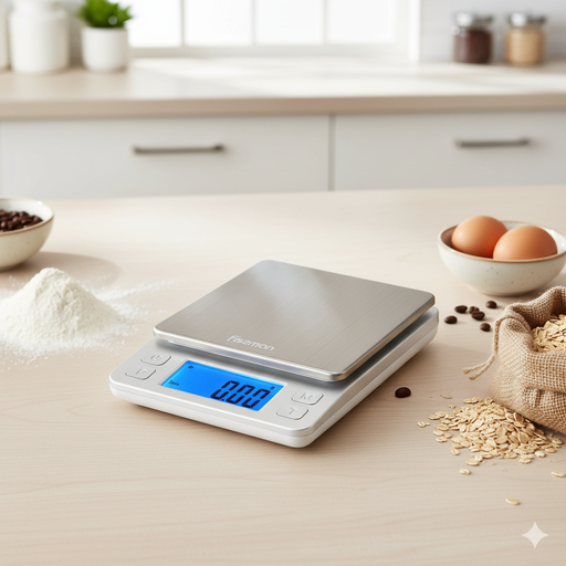 Fisman Electronic Kitchen Scales 14x10.5x1.7cm with Two Additional Trays
