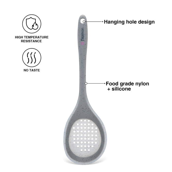 Slotted Spoon Mauris Grey 34cm (Nylon + Silicone)