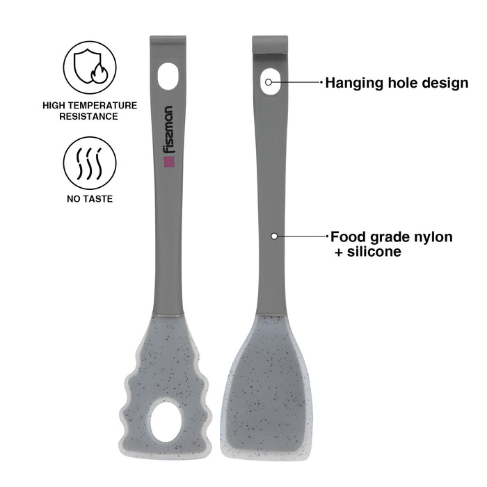 2in1 Multi-Purpose Tongs Mauris Grey 28cm (Nylon + Silicone)