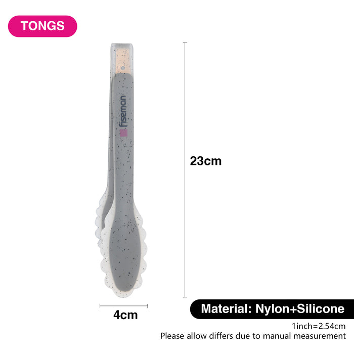 Tongs Mauris Grey 23cm (Nylon + Silicone + Stainless Steel)