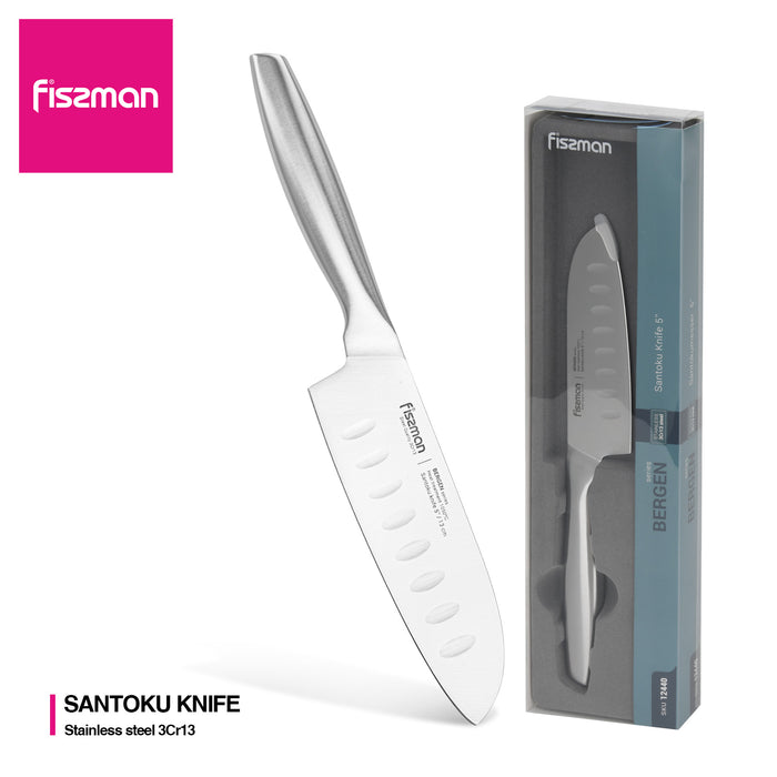 5" Santoku Knife BERGEN with Hollow Handle (3Cr13 steel)