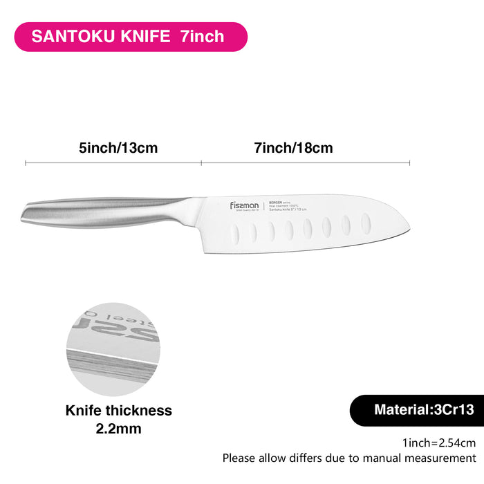 Fissman 5" Santoku Knife BERGEN with Hollow Handle (3Cr13 steel)