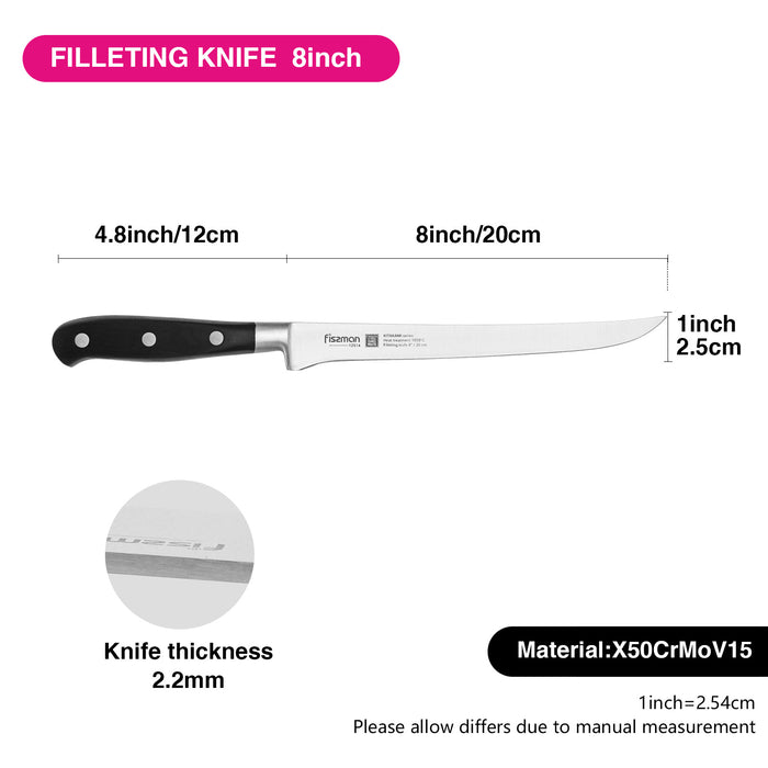 8"Filleting Knife KITAKAMI with X50CrMoV15 Steel