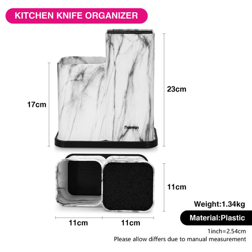 Kitchen Knife And Utensil Organizer 11cm, Marble (Plastic)