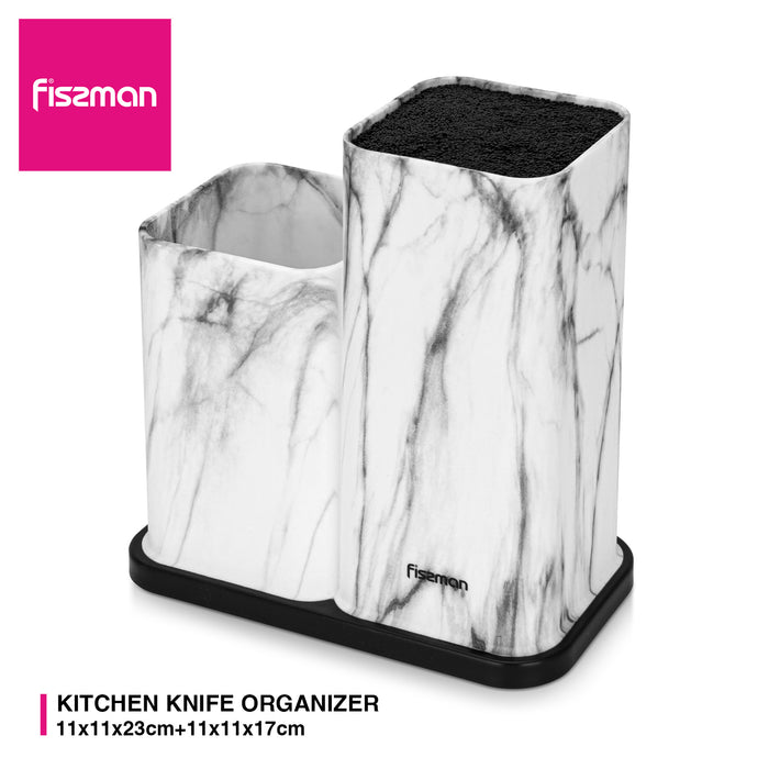 Kitchen Knife And Utensil Organizer 11cm, Marble (Plastic)