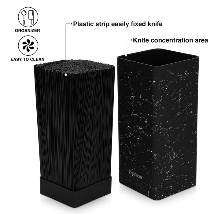 Universal Knife Block Storage 10x10x20cm, Square-Shape Kitchen Knife Stand Organizer