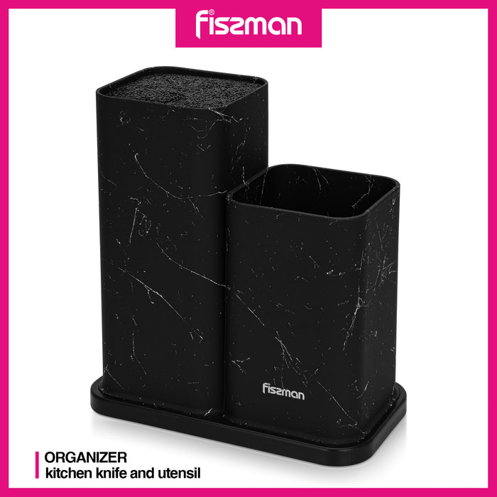 2-in-1 Knife Stand Block with Utensil Organizer