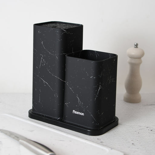 2-in-1 Knife Stand Block with Utensil Organizer