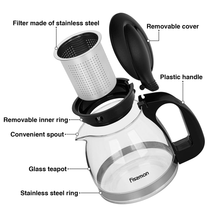 Glass Teapot 700ml with Stainless Steel Infuser