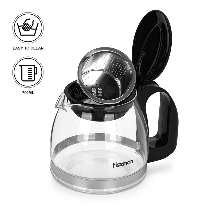 Glass Teapot 700ml with Stainless Steel Infuser