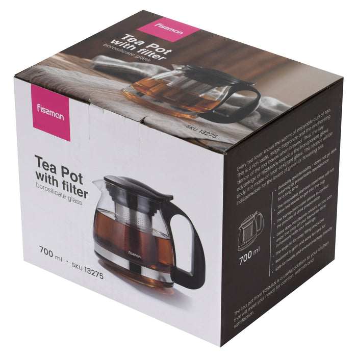 Glass Teapot 700ml with Stainless Steel Infuser