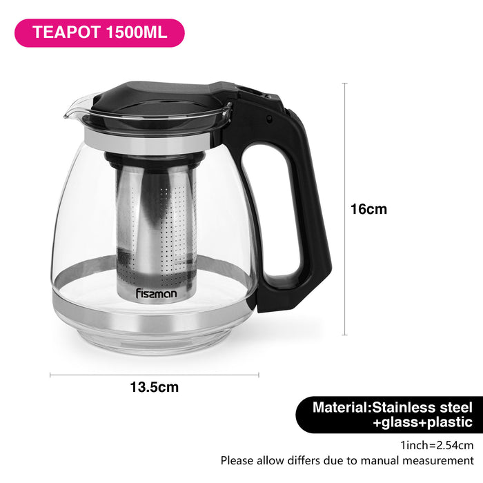 Glass Teapot 1000mL with Stainless Steel Infuser