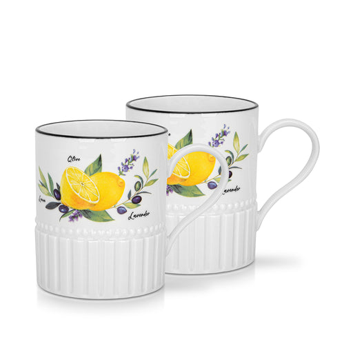 2-Piece Mugs Lemon Provence 400ml Porcelain