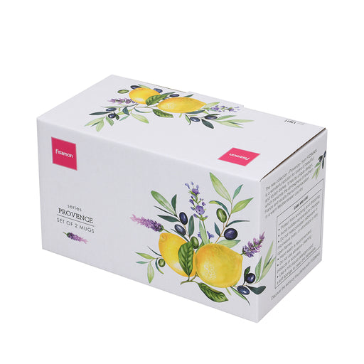 2-Piece Mugs Lemon Provence 400ml Porcelain