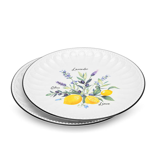 2-Piece Plates 26cm Lemon Provence Porcelain