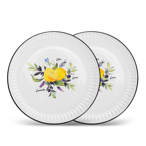 2-Piece Plates Lemon Provence Porcelain 21cm