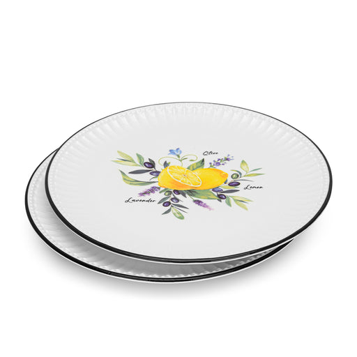 2-Piece Plates Lemon Provence Porcelain 21cm