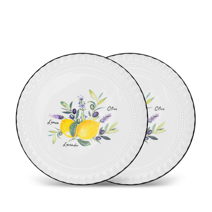 2-Piece Side Plates 16cm, Porcelain Provence Lemon