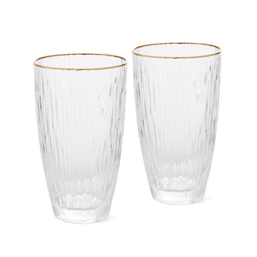 2-Piece Glasses 500ml Glass with Golden Rim