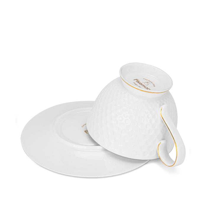 Set of 2 Cups NOEMI 300 ml With Saucers (Fine Bone China)