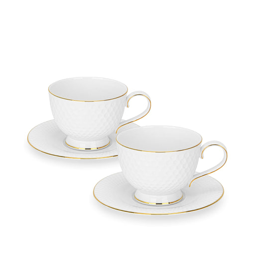 Set of 2 Cups NOEMI 300 ml With Saucers (Fine Bone China)