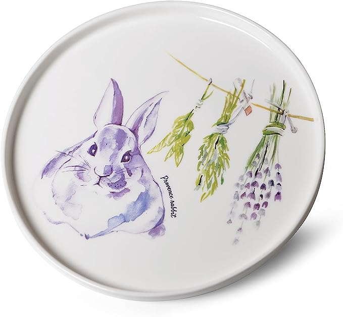 1-Piece Dinner Plate 25cm Porcelain Rabbit Provence Design