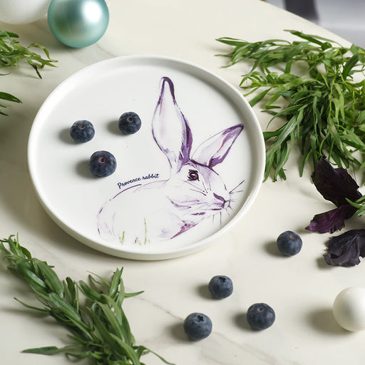 1- Piece Dinner Plate 20cm Porcelain Rabbit Provence Design