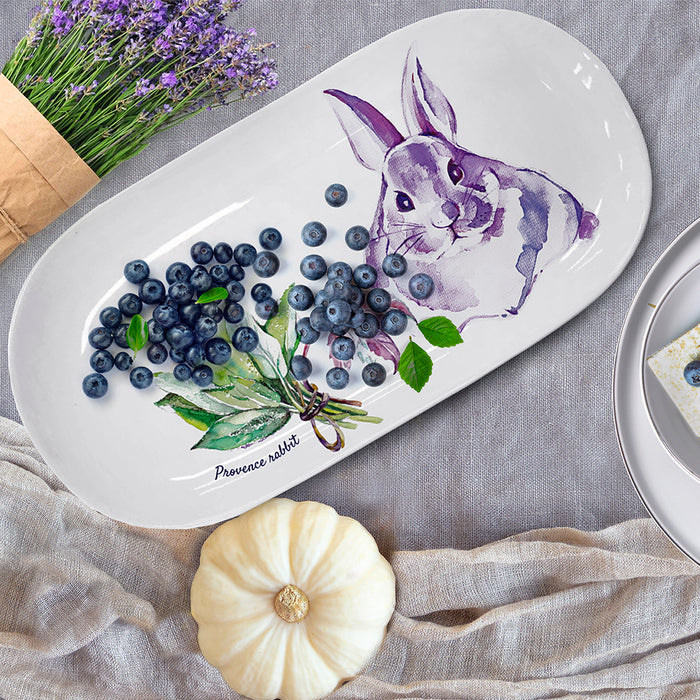 Oval Plate Dish 400ml Porcelain Rabbit Provence Design